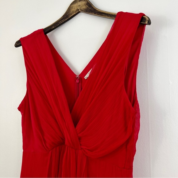 Soft Surroundings Charmonte Sleeveless Chiffon Dress Vibrant Red Size 4 Petite - Picture 4 of 15
